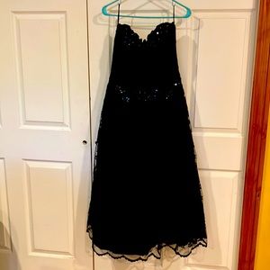 Elegant Black Lace Dress, Size 14